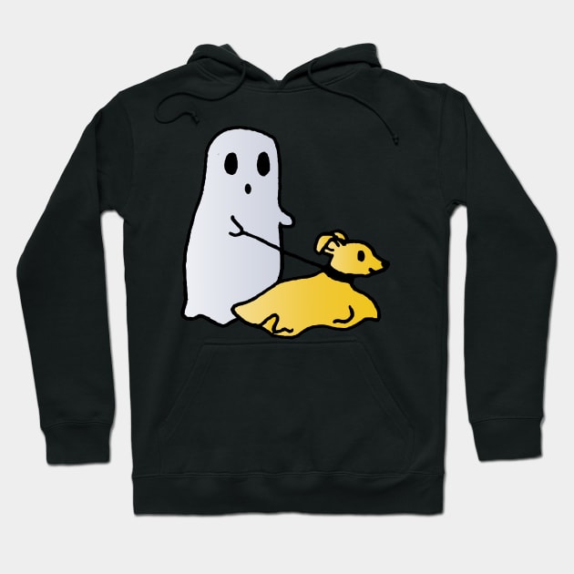 ghost walking dog Hoodie by lazykitty